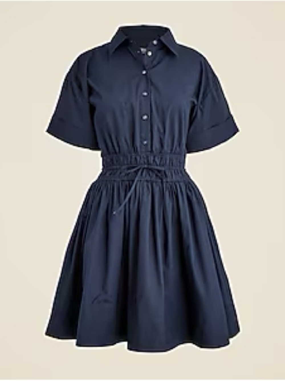 J. Crew Elena Navy Button-Front Mini Dress